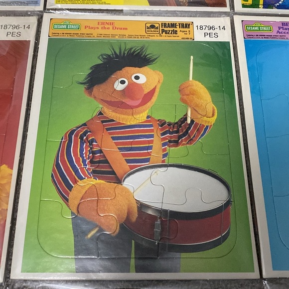 Vintage Set Sesame Street Golden Puzzles Bert Ernie Big Bird Cookie Monster 80’s - Picture 7 of 9